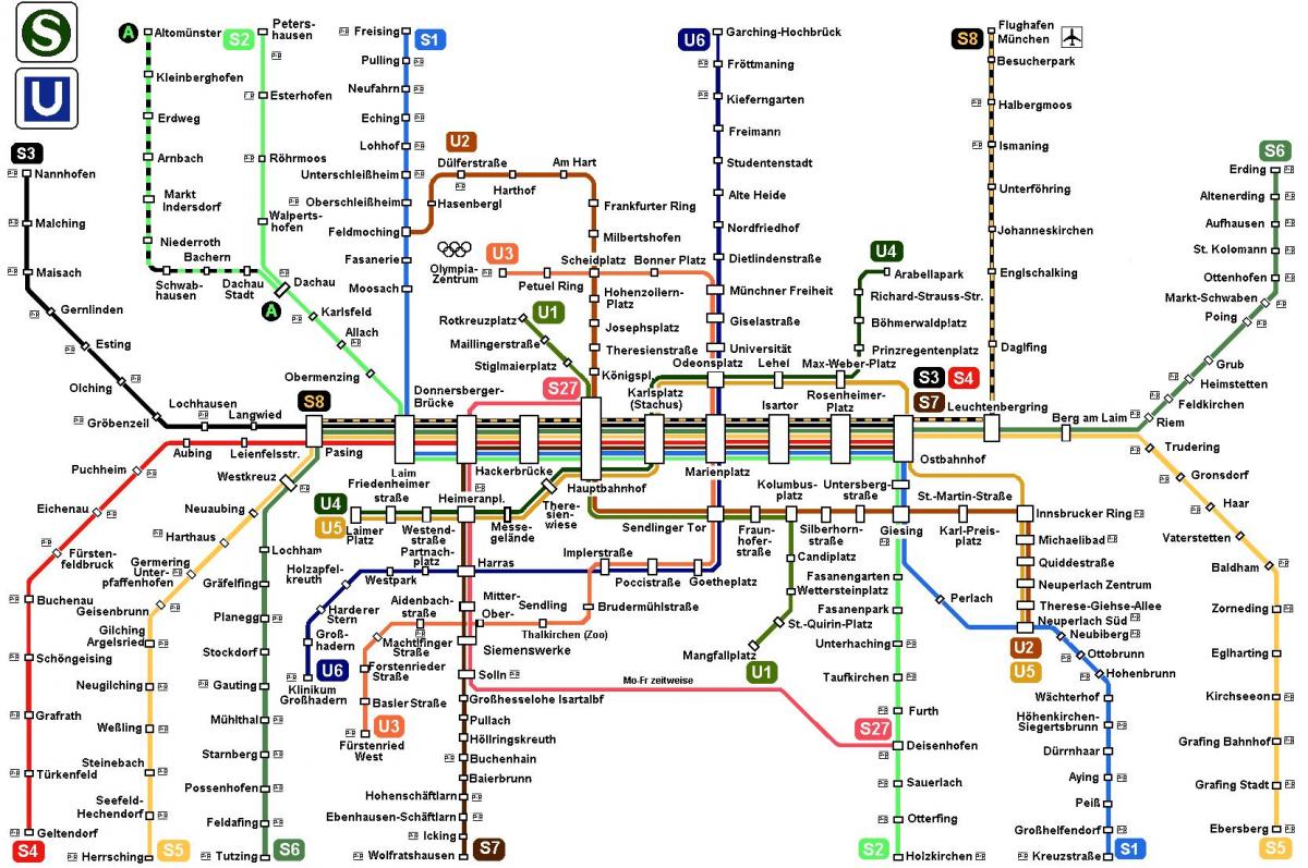метрото мапата минхен германија
