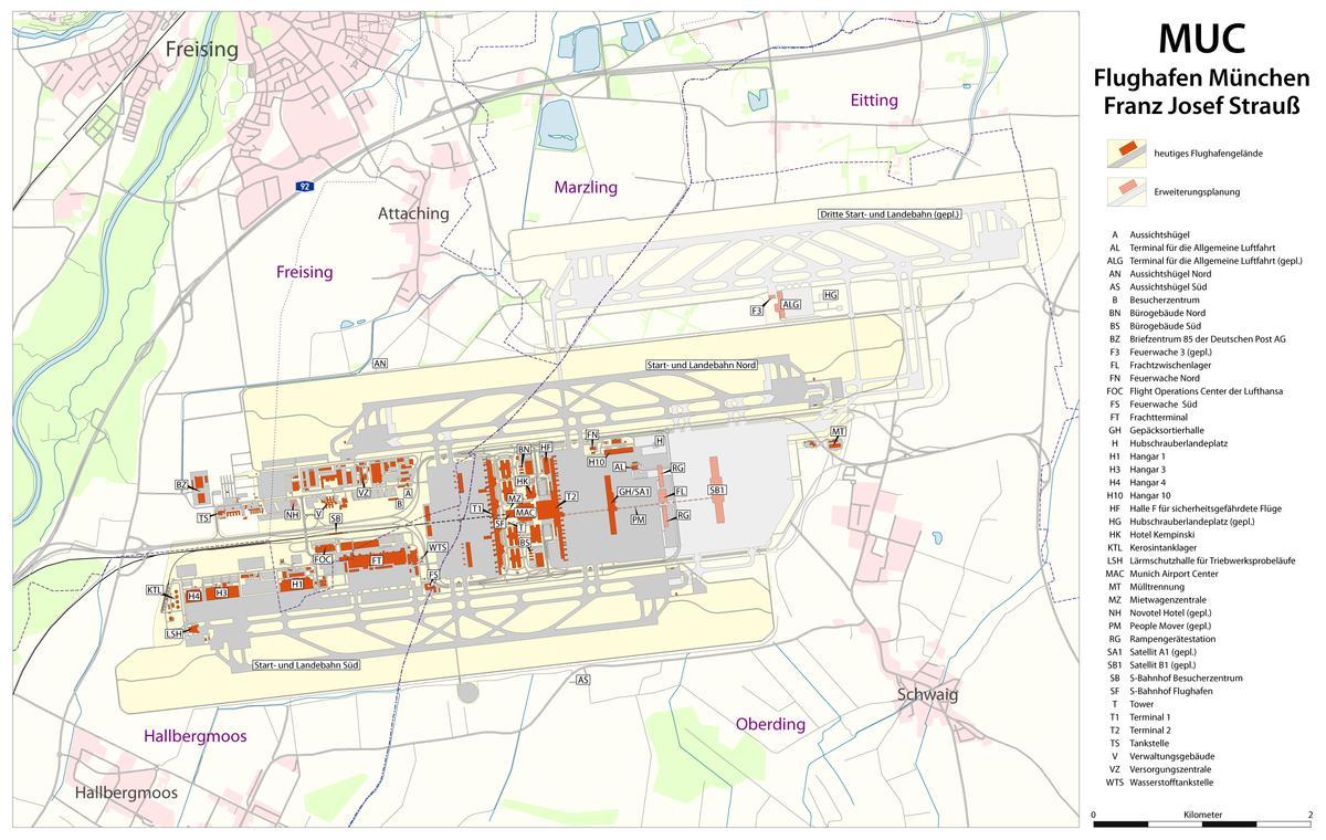 минхен аеродромски терминал мапа