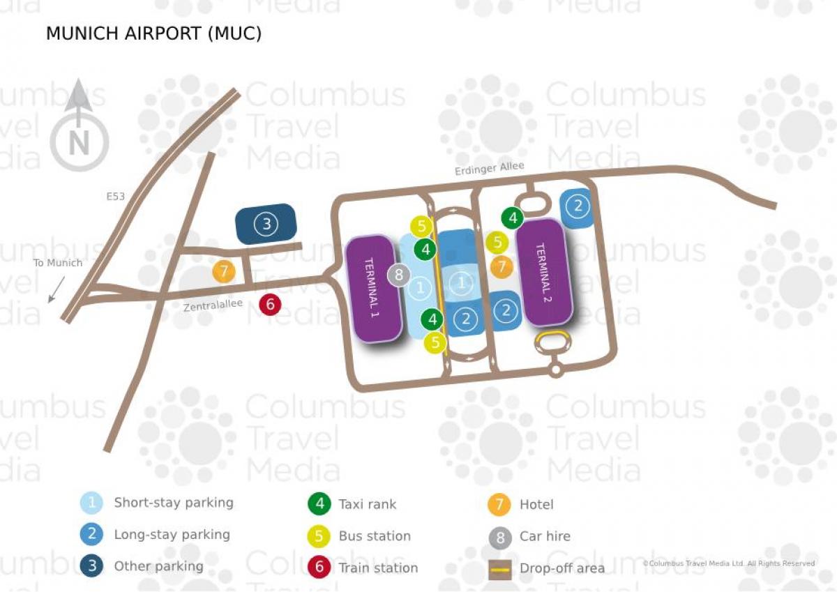 Карта на минхен аеродромот, железничката станица