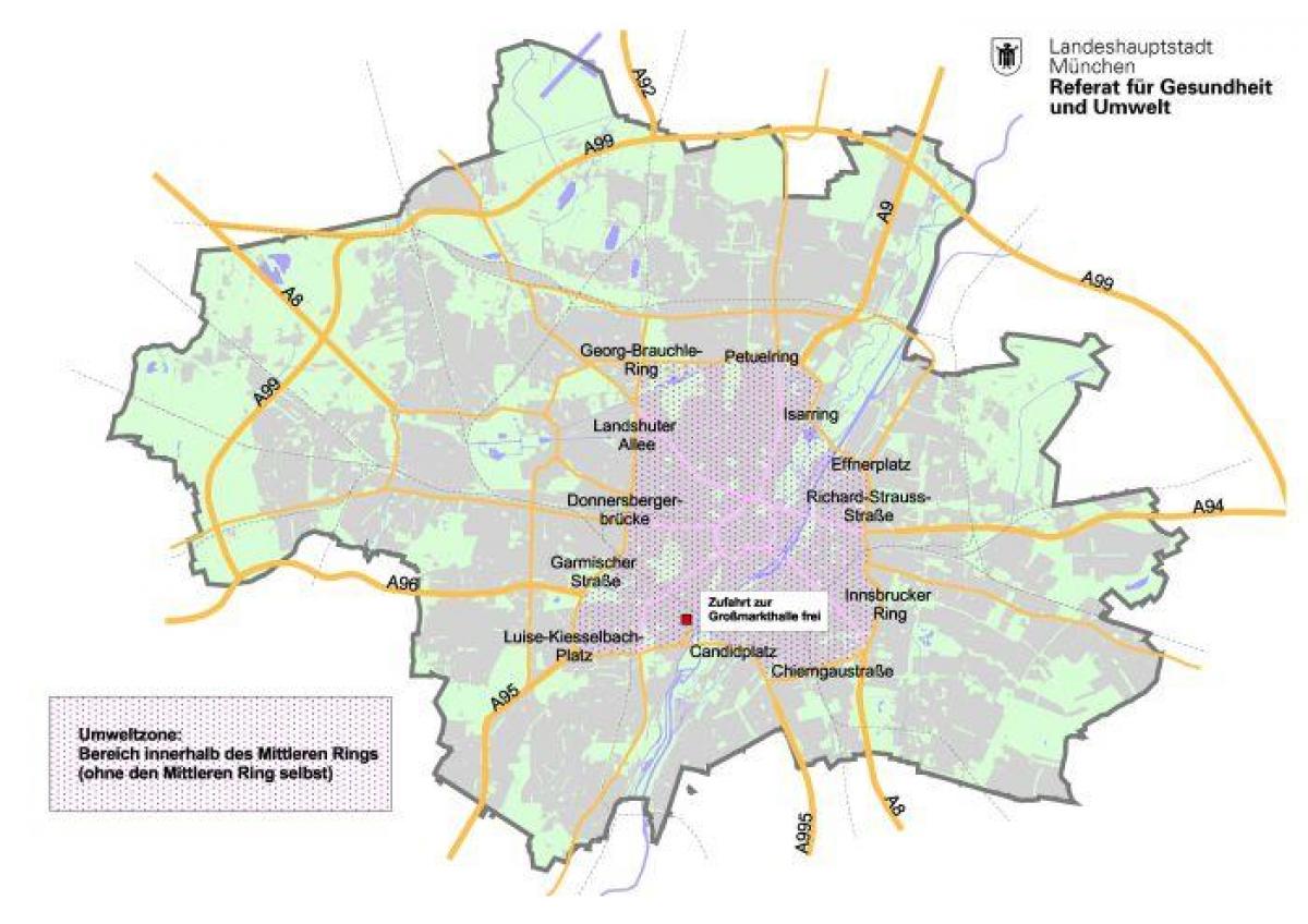 Карта на минхен зелена зона