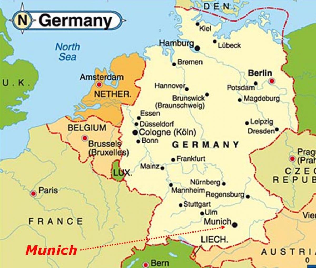 Карта на минхен европа