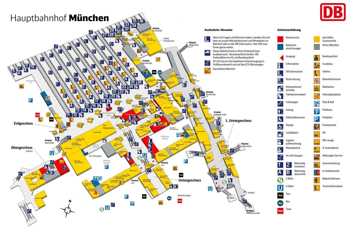 минхен централна железничка станица мапа