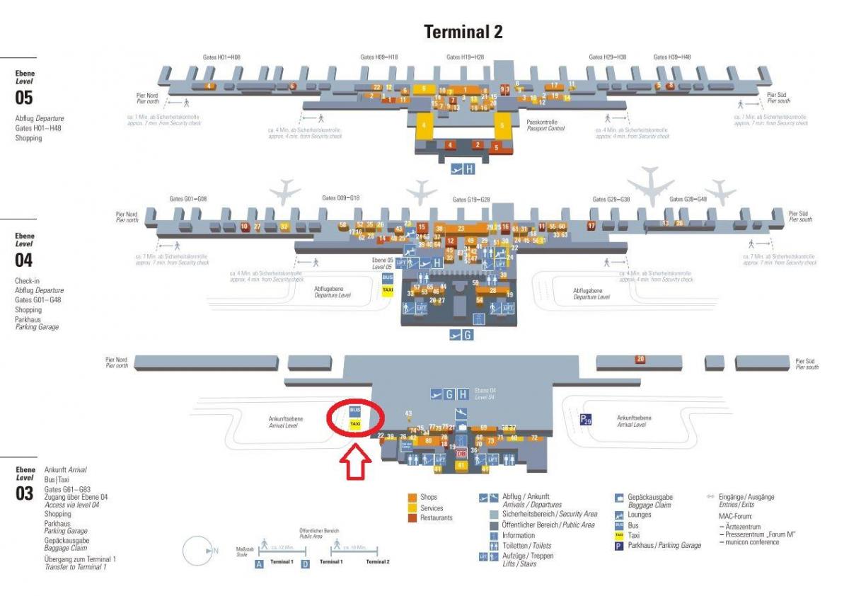 Карта на минхен терминал 2 