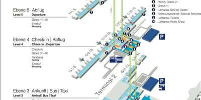 Карта на минхенскиот аеродром луфтханза