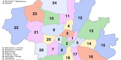 Минхен област на мапата