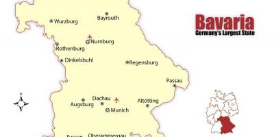 Карта на германија покажува минхен
