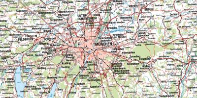 Карта на минхен и околните градови