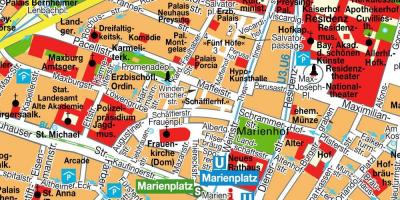 Улична карта на минхен во центарот на градот